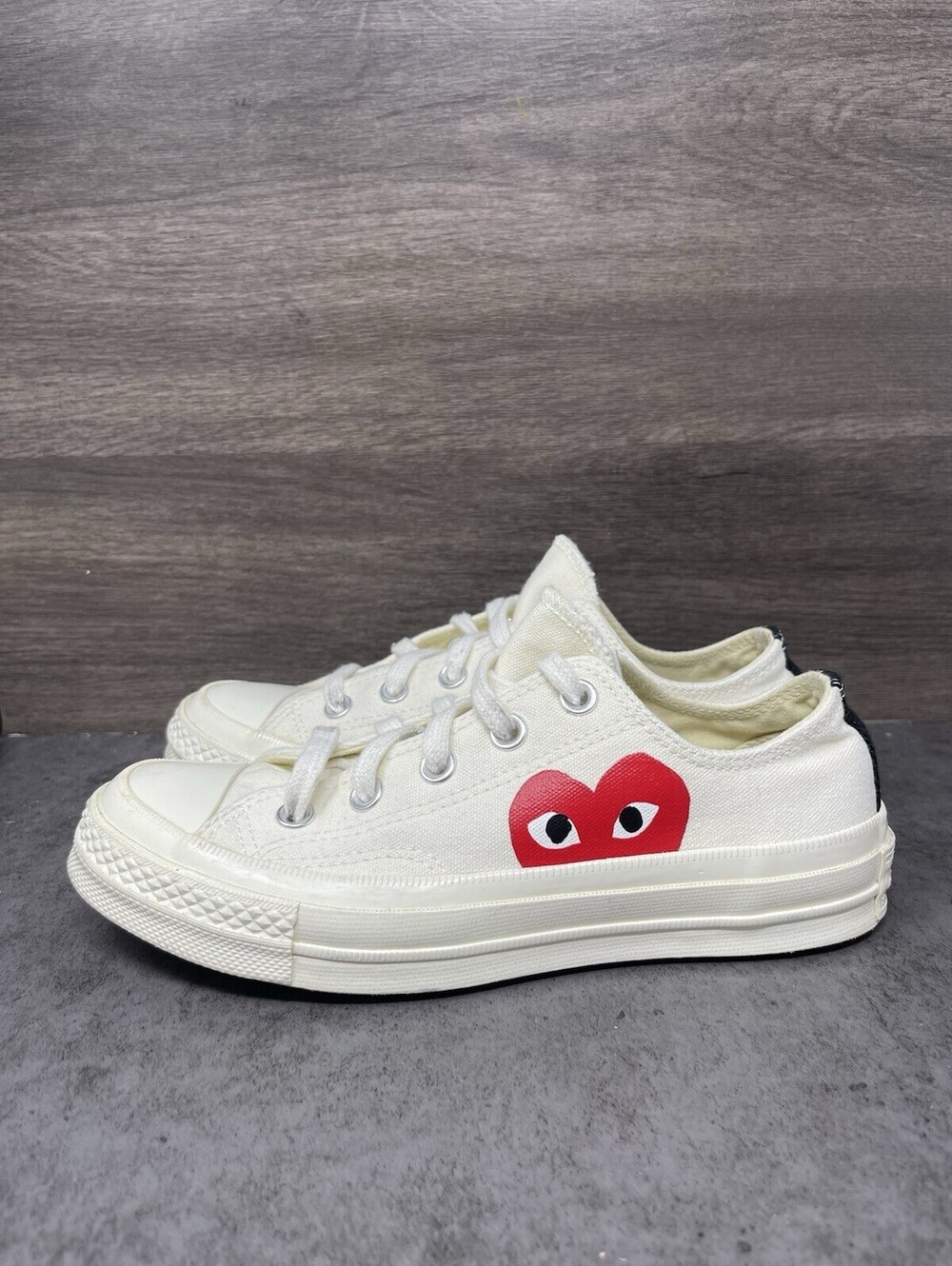 Converse x Comme des Garcons PLAY Chuck 70 Womens Size 6 White Low Top Lot